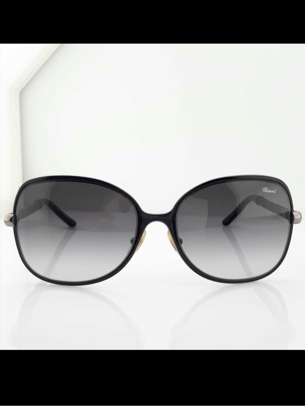 Chopard Black and Silver Gradient Oversized Women's Sunglasses - Picture 3 of 12
